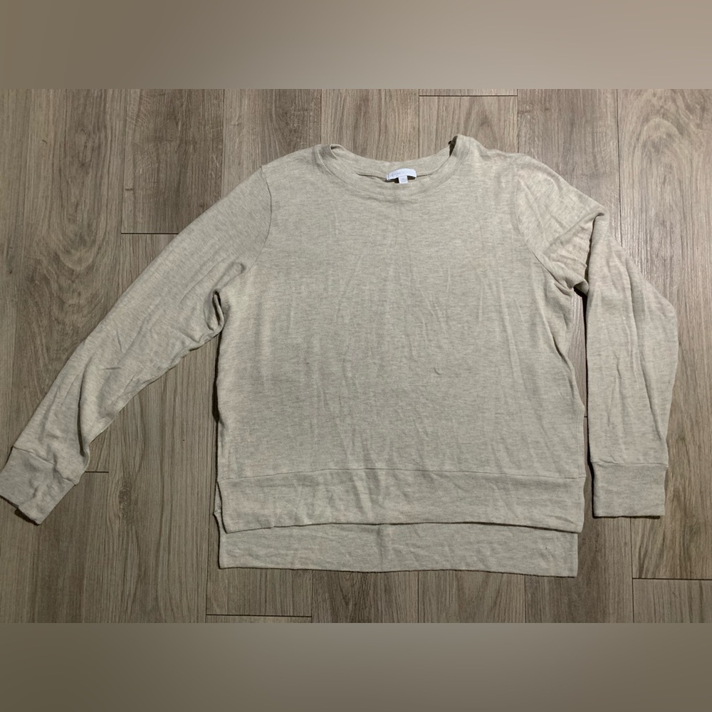 Beyond Yoga Long Sleeve Sweater, Beige, XL